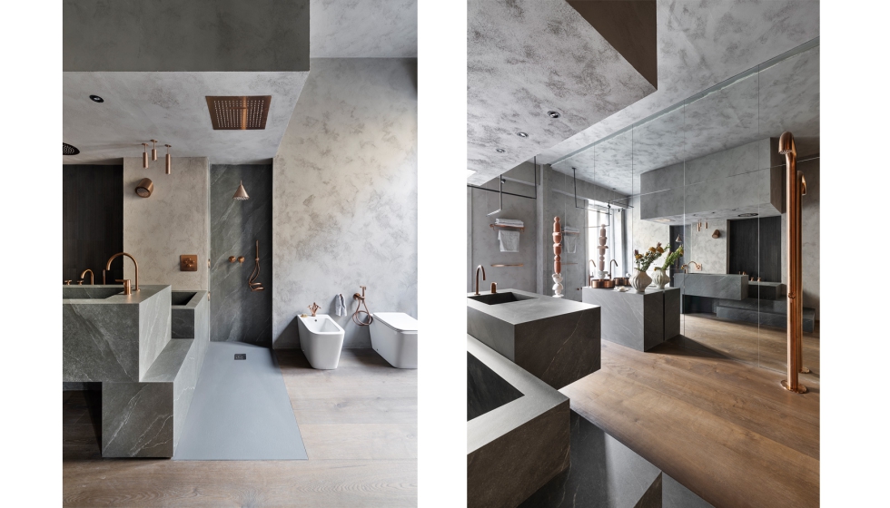 Uno de los rasgos m�s distintivos del espacio es el uso del acabado cobre cepillado en grifer�a, sistemas de ducha, hidroterapia y accesorios...