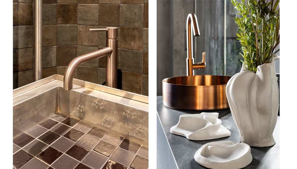 Grifer�as y accesorios confirmaron la alternativa de los acabados met�licos coloreados frente a los tradicionales cromados...