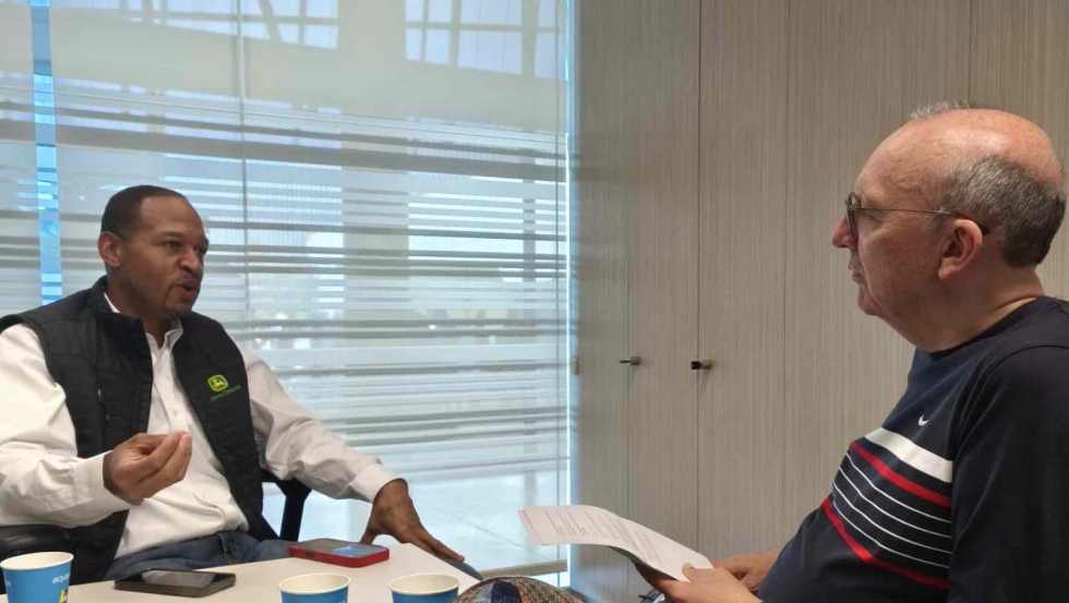 A entrevista foi realizada no Centro de Inova��o da John Deere, em Parla (Madrid)