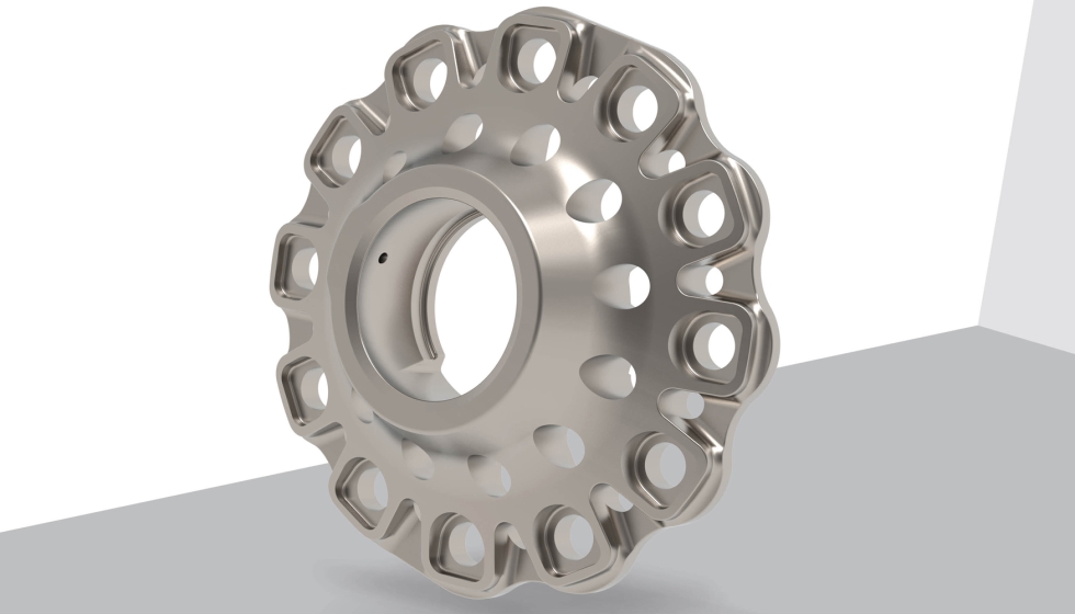 El componente de titanio que se muestra aqu� procede del yate de regatas oce�nicas DMG MORI Global One...