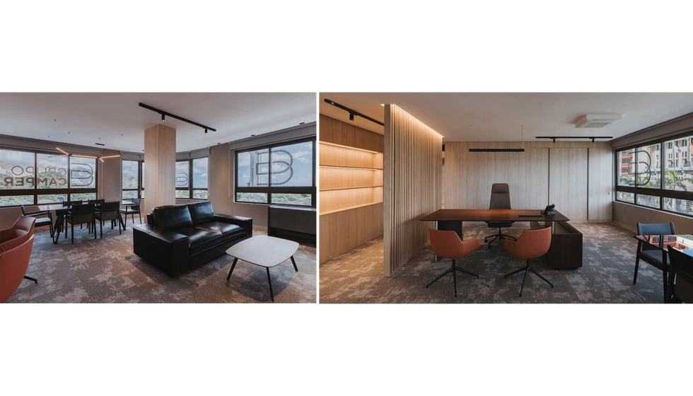 La estrategia lum�nica acompa�a la geometr�a del espacio mediante l�neas limpias y continuas que refuerzan la lectura arquitect�nica y aportan orden...