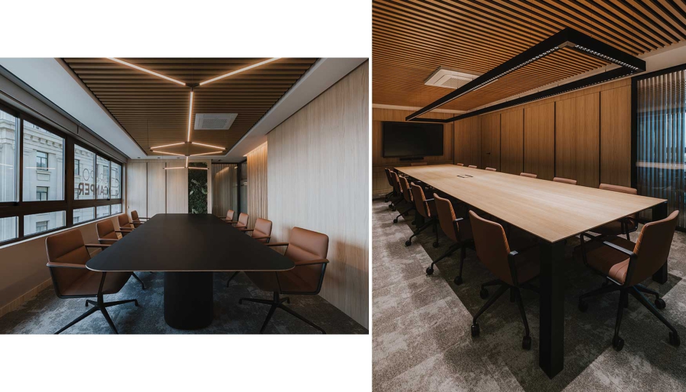 La materialidad del proyecto, con la madera como hilo conductor, aporta calidez y continuidad al conjunto...