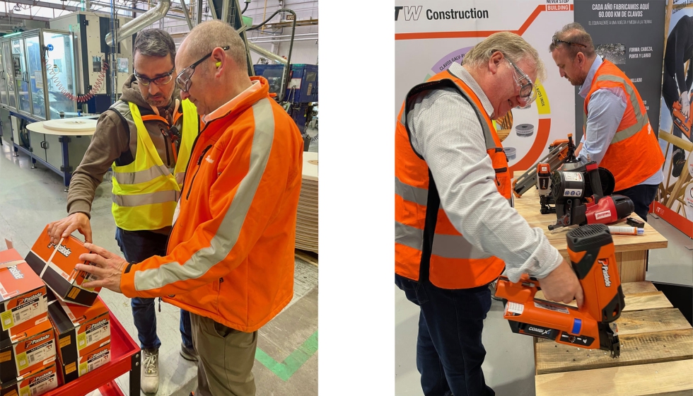 Dos instant�neas de la jornada formativa en la planta de Spit en Burgos