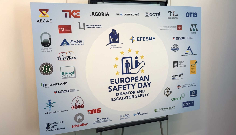 Imagen del cartel de las celebraciones a nivel europeo del D�a Europeo de la Seguridad en Ascensores y Escaleras Mec�nicas...