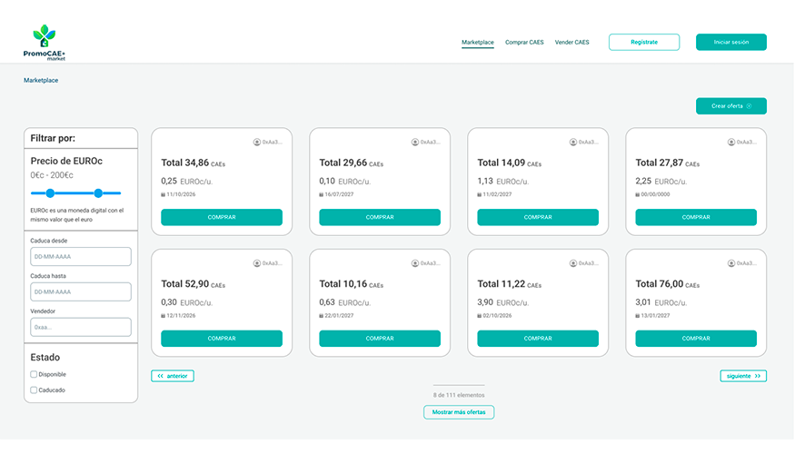 Dise�o de la interfaz del marketplace