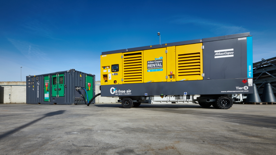 A Atlas Copco Specialty Rental fornece solu��es tempor�rias de ar comprimido de alta press�o sem �leo...