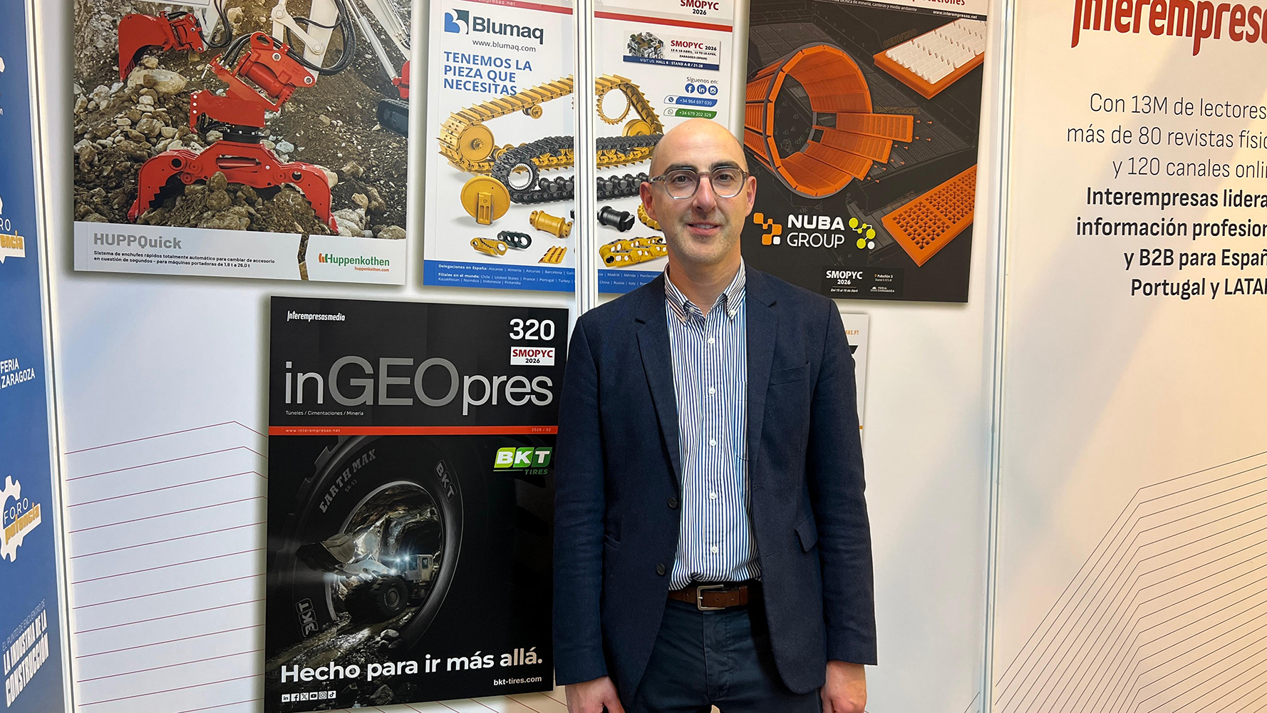 Guillaume Schaeffer, director de Intermat, en el stand de Interempresas durante la pasada edici�n de Smopyc