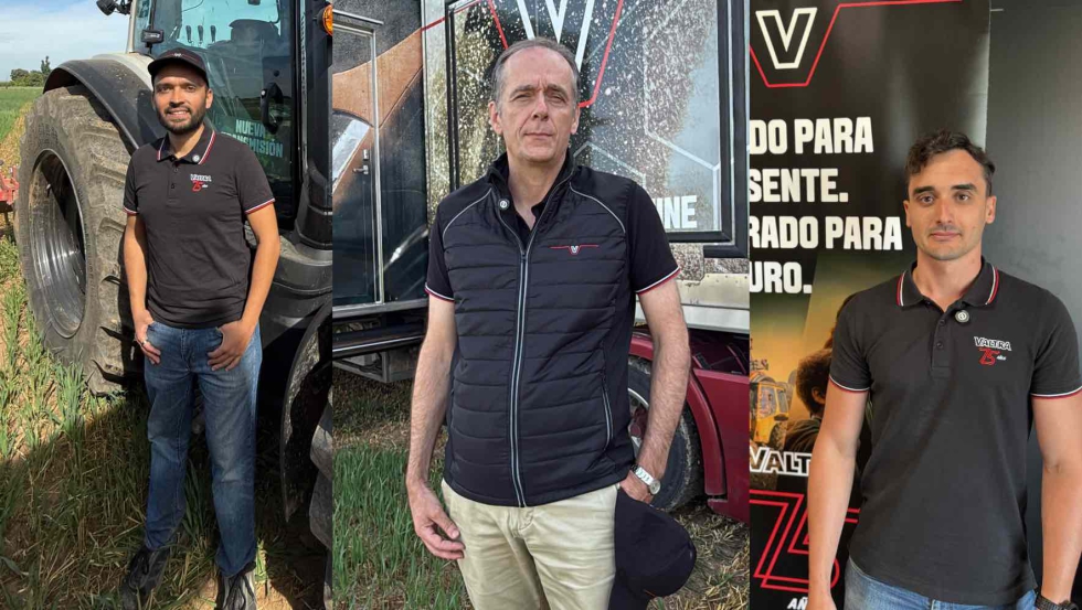 Sebasti�n Quijano, I�aki Olozaga y Carlos Vilar, miembros del equipo Valtra Espa�a