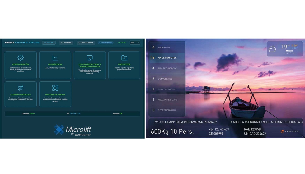 Gesti�n remota, contenidos din�micos y audio inteligente: todo el sistema Xmedia se controla desde un panel web