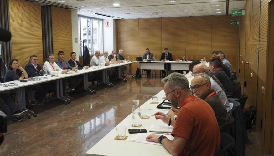 Reuni�n de la Mesa Estrat�gica de Conflictos del Jabal� en Catalu�a en la sede del Departamento de Agricultura, Ganader�a...