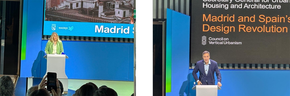 A la izquierda, Myriam Pe�n, directora general de la Oficina del Plan General de Madrid del Ayuntamiento de Madrid...