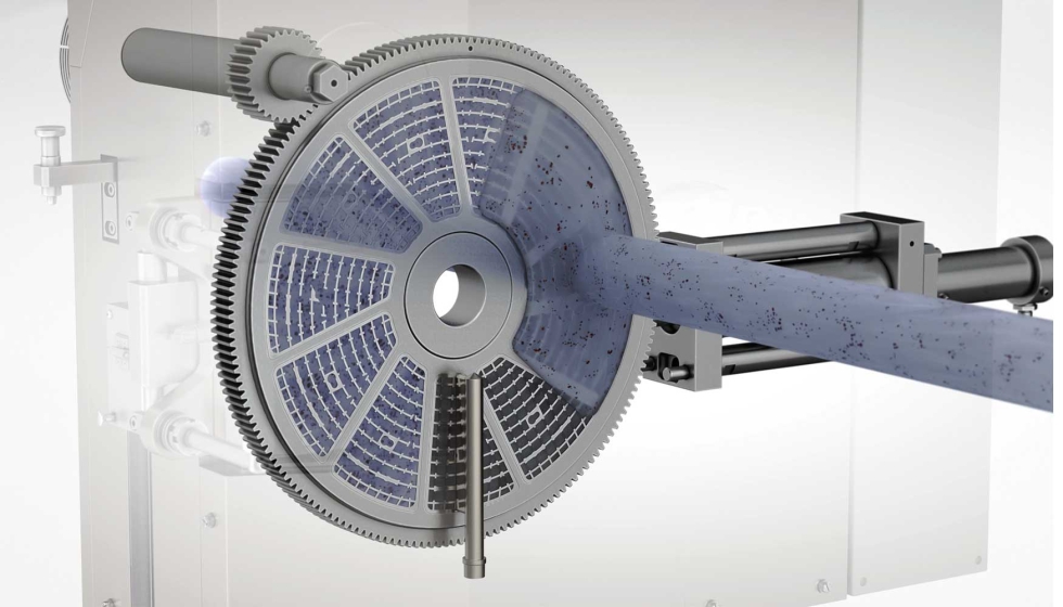 Princ�pio de funcionamento do sistema de filtra��o rotativa RSFgenius, com autolimpeza e fluxo constante