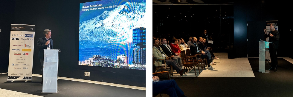 David Fern�ndez mostr� la renovaci�n de la m�tica Torre Col�n de Madrid (izquierda); y C�sar Fr�as CEO de Morph y Chair CVU Iberia sobre la apuesta...