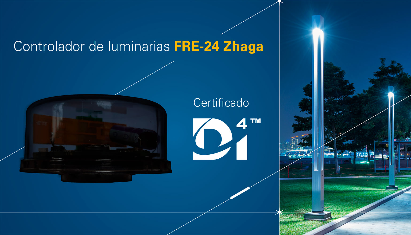 Controlador de luminarias FRE-24 Zhaga de Flashnet, soluci�n certificada con el est�ndar D4i para proyectos de alumbrado urbano conectado...