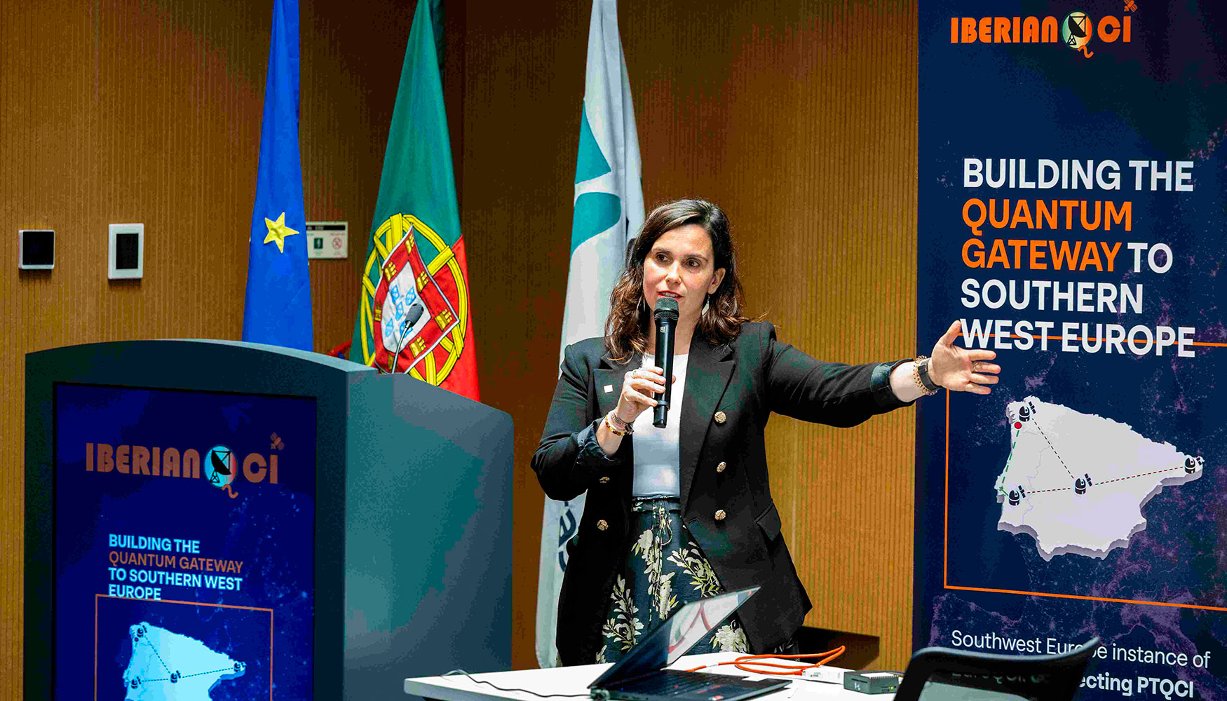 Intervenci�n de Catarina Bastos, Head of Quantum Networks en Indra Space, durante el lanzamiento oficial del proyecto IberianQCI...