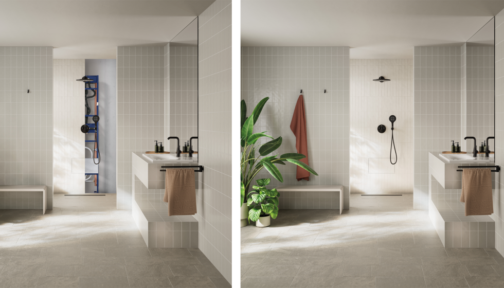 El sistema se integra sobre la estructura Rapido Shower Frame, un bastidor dise�ado para simplificar la instalaci�n de sistemas de ducha empotrados...