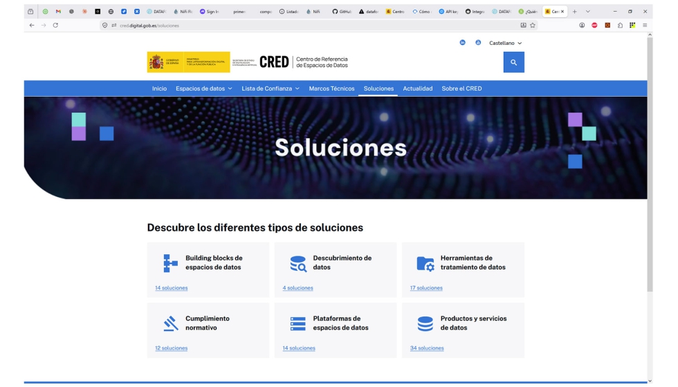Figura 3. Listado del CRED de Espacios de Datos
