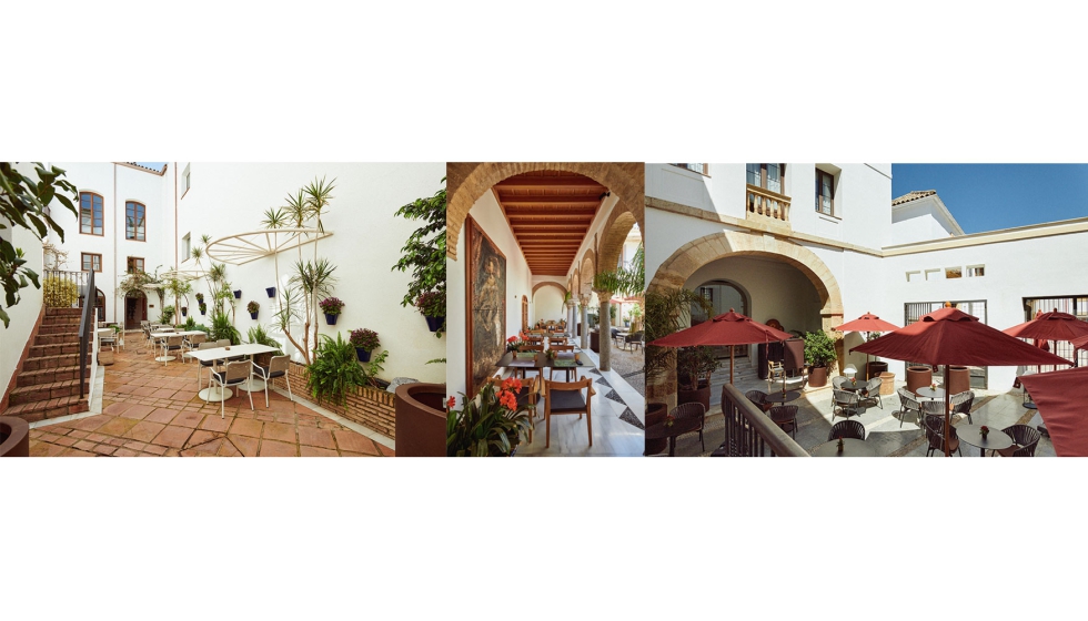 El nuevo hotel es el resultado de la uni�n de tres edificios andaluces que se articulan en torno a cuatro patios...