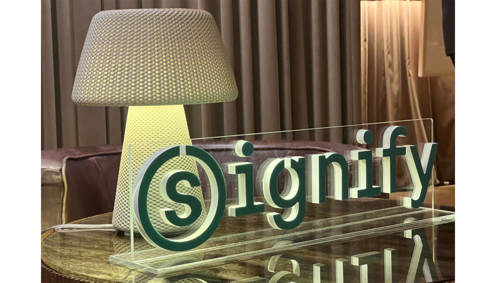 L�mpara fabricada mediante impresi�n 3D con materiales reciclados de Signify