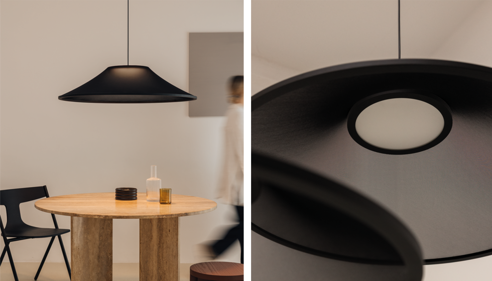 La integraci�n de una fuente LED de perfil ultraplano elimina la necesidad de incorporar una bombilla visible...