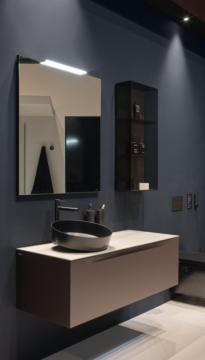 Vitreon Steel, de Laufen, combina acero vitrificado y vidrio para crear superficies ultrarresistentes...