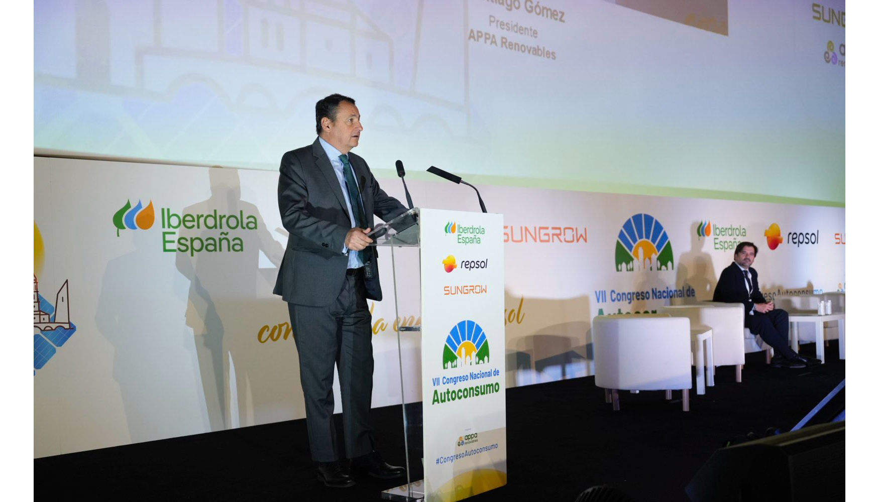 Santiago G�mez, presidente de APPA Renovables, durante la inauguraci�n del congreso...