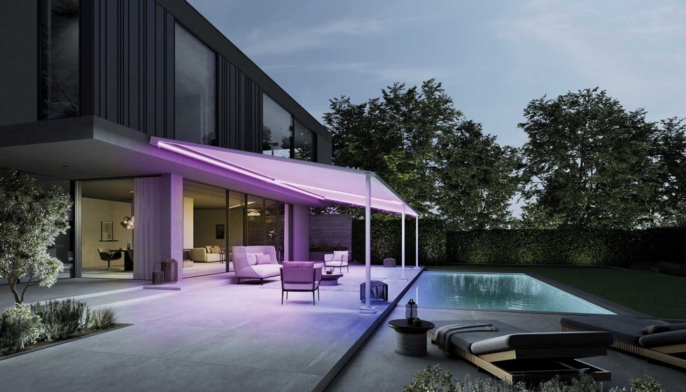markilux ofrece todos sus modelos de toldos, que pueden ser equipados con tecnolog�a LED, con luz blanca c�lida y de colores. Foto: markilux...