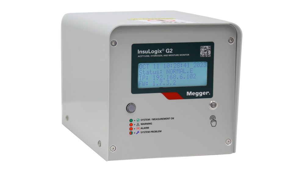 El Insulogix G2 de Megger monitoriza gases cr�ticos, incluidos el hidr�geno y el acetileno...