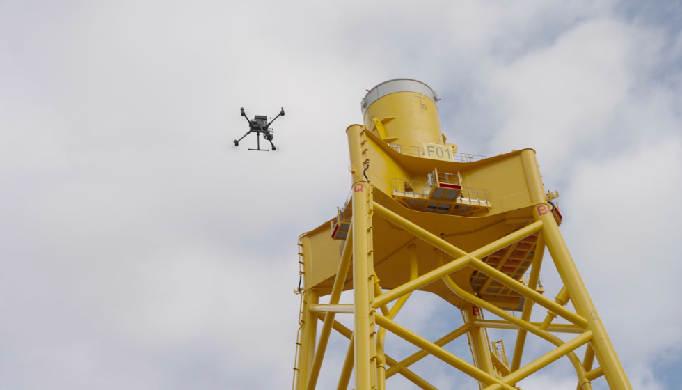 El dron utilizado es un desarrollo de innovaci�n de Navantia Seanergies con la Universidad de Sevilla