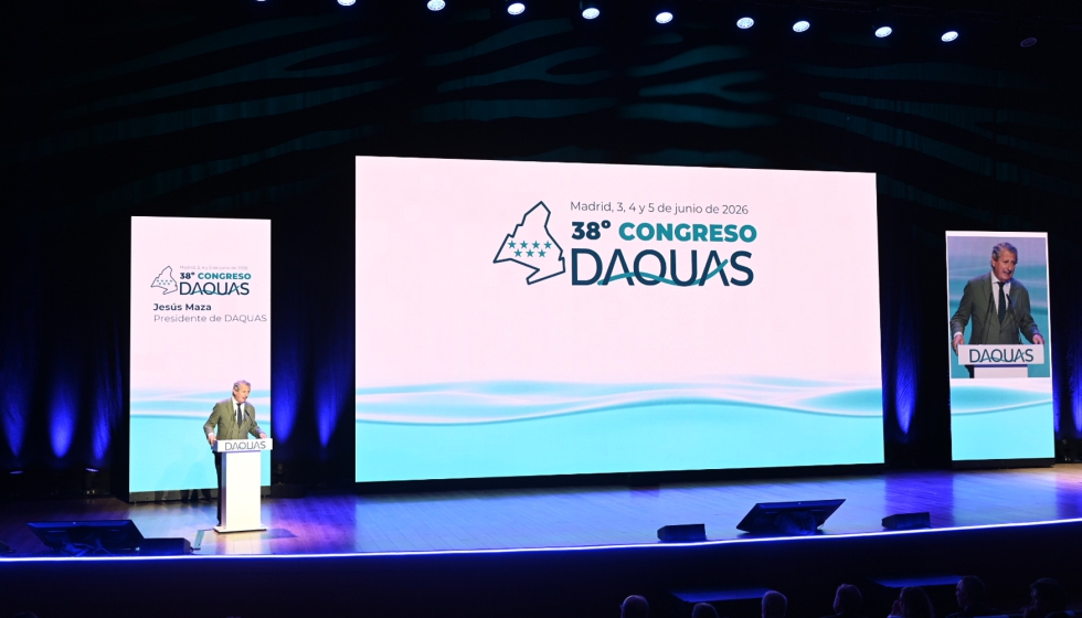 Jes�s Maza, presidente de Daquas, durante su intervenci�n en la inauguraci�n del 38� Congreso del colectivo empresarial...