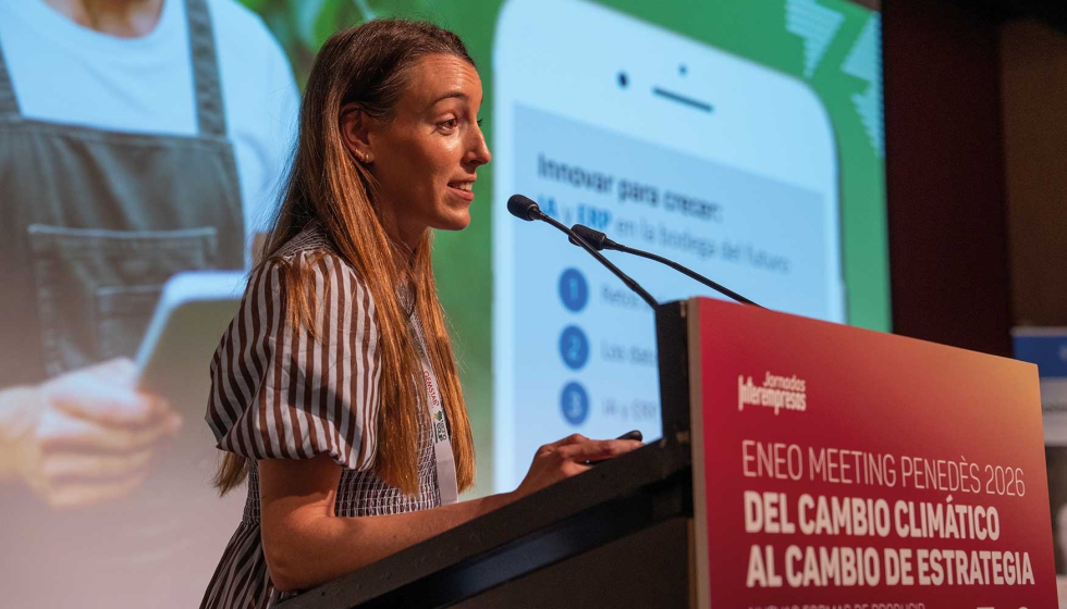 Miren Sasigain, consultora comercial ERP Bodegas en Zucchetti Spain, durante su ponencia