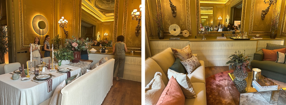 Detalle del impresionante comedor que convive con el arte que inunda la estancia