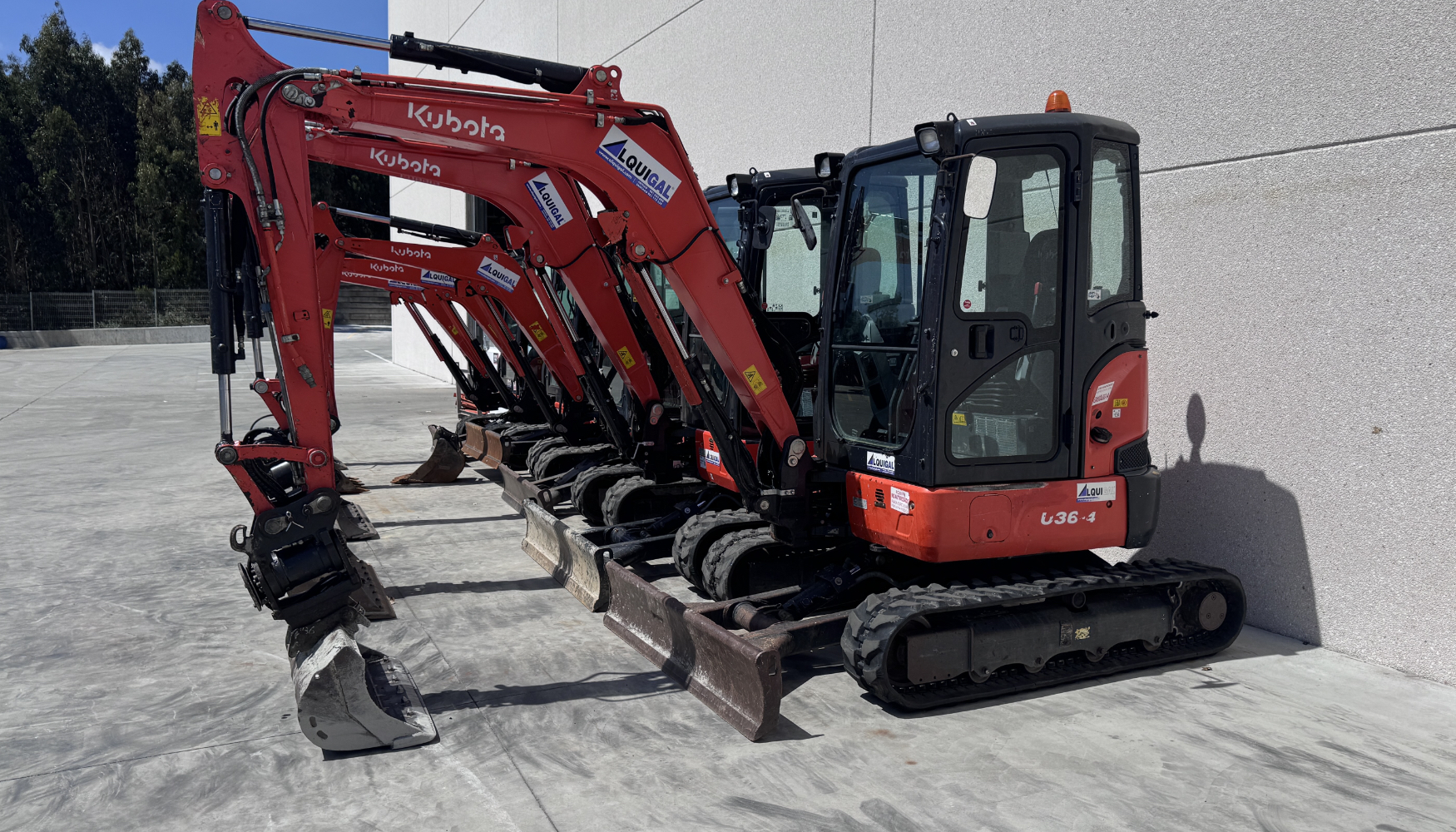 Alquigal cuenta con una gran flota de excavadores Kubota, de todos los modelos