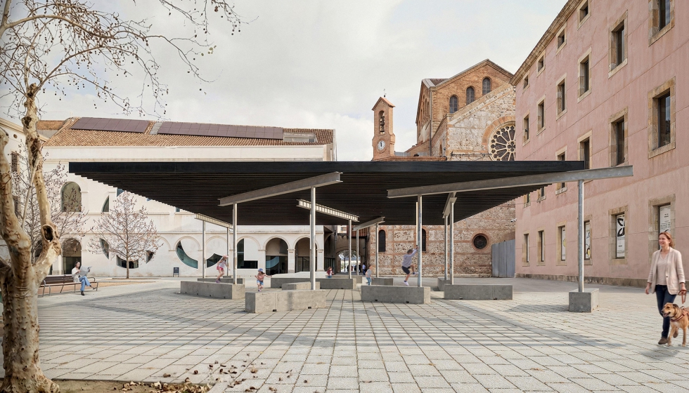 La propuesta 'Una sombra improbable' de Pablo Schmidt Kamp, Rodrigo P�rez V�squez y Santiago Rodriguez Prada, se instalar� en la plaza Joan Coromines...