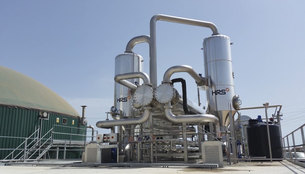 El sistema de concentraci�n de digestato de HRS (DCS) reduce el volumen del digestato y las emisiones de amon�aco
