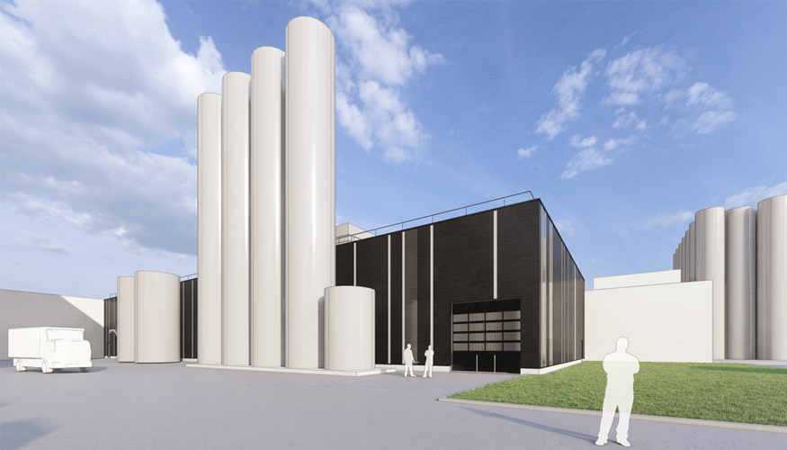 El proyecto incluye una nueva plataforma de silos con capacidad para almacenar varios cientos de toneladas de material reciclado...
