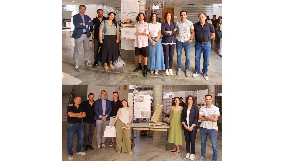 Los representantes de AESSO y de UA, junto a a los integrantes de los proyectos ganadores
