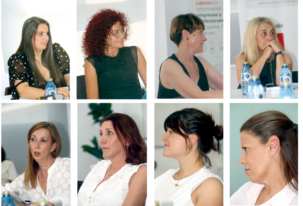 Fila de arriba, de izq. a dcha.: Cristina Mart�nez, Yolanda Valer, Alicia Manglano y Pilar del Monte...