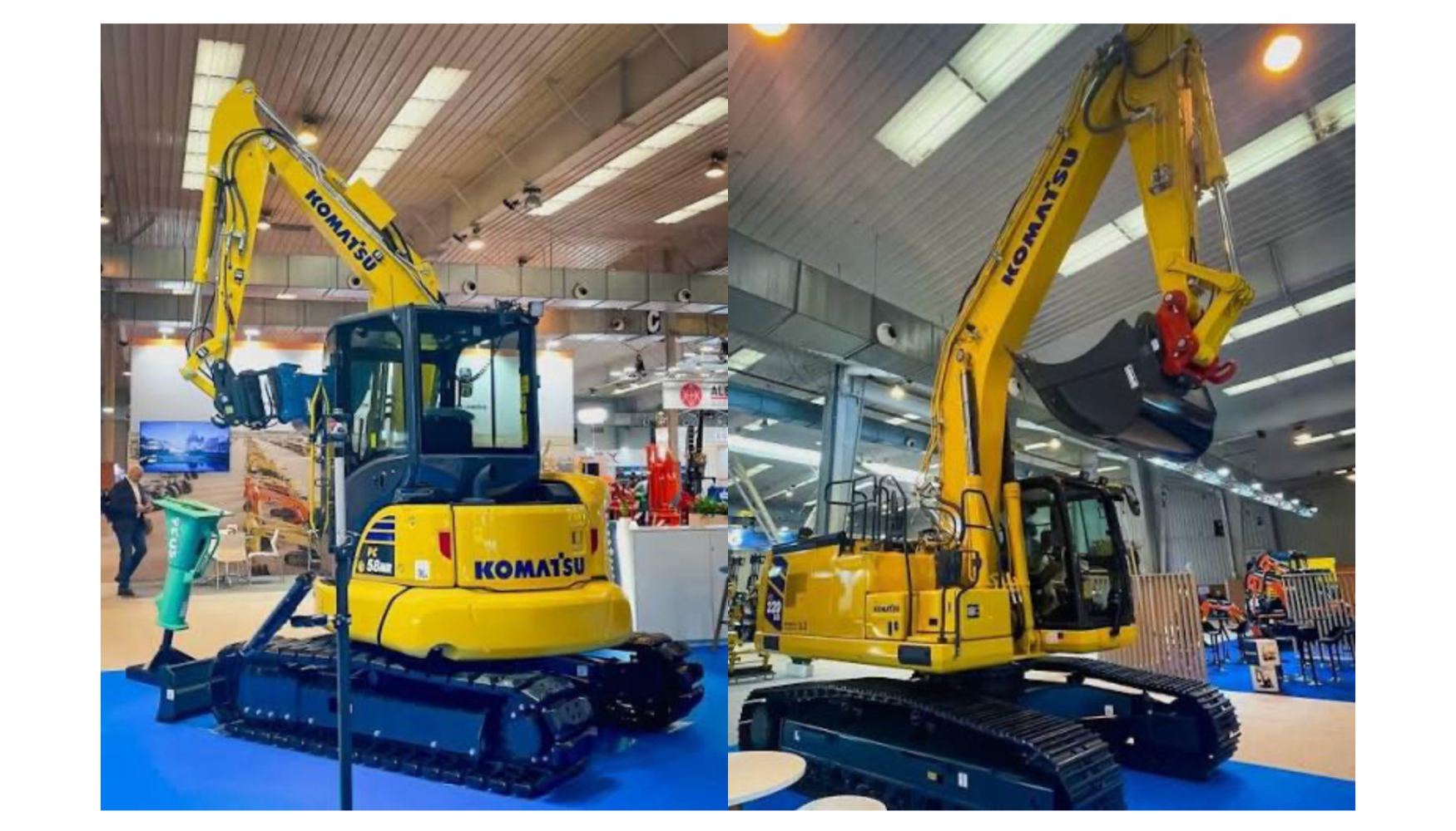 Algunos de los modelos Komatsu presentados por Macarsan en Smopyc 2026