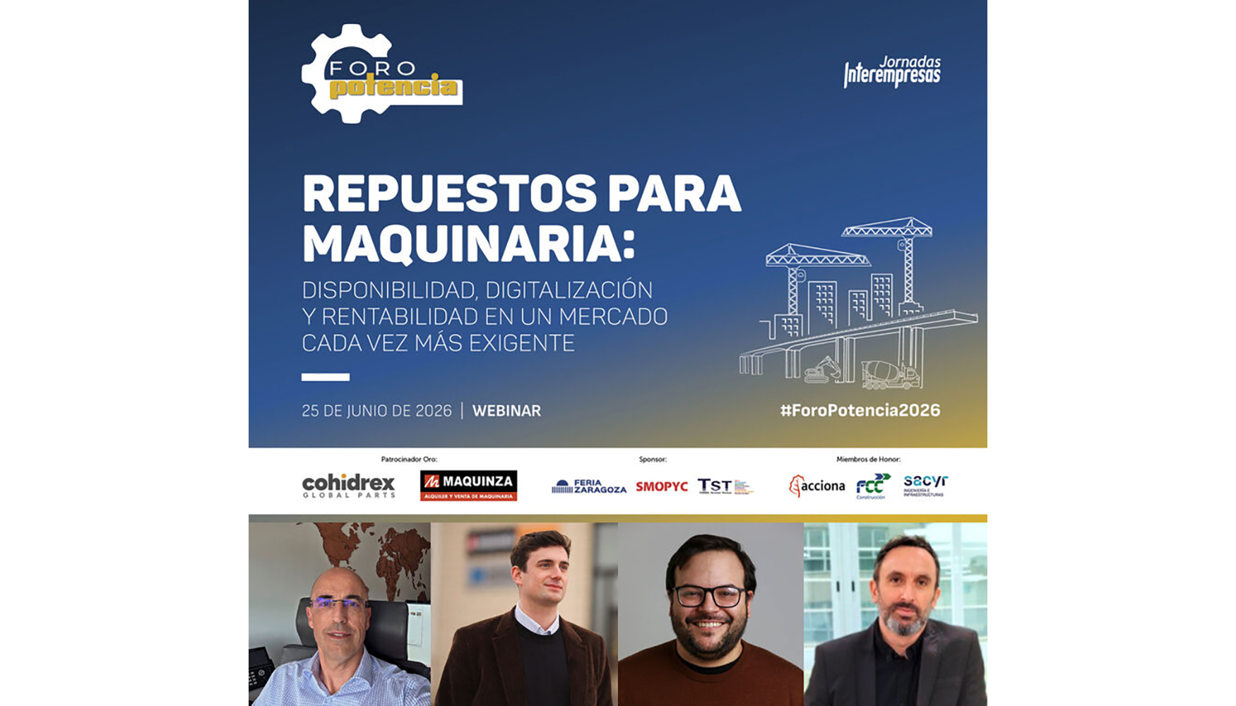 Panel de ponentes del webinar 'Repuestos para maquinaria: disponibilidad, digitalizaci�n y rentabilidad en un mercado cada vez m�s exigente'...