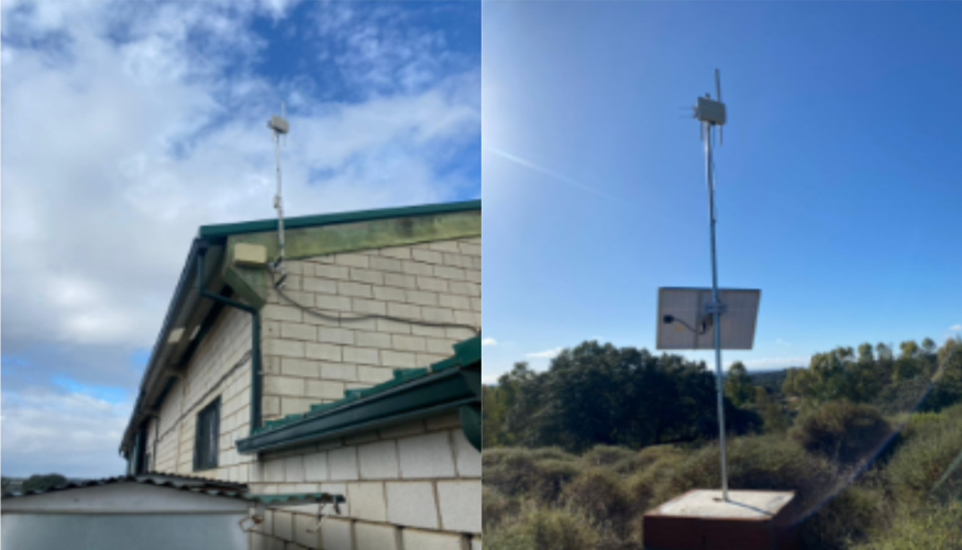Figura 1. Tipos de ubicaciones de las antenas (gateways) en la finca experimental