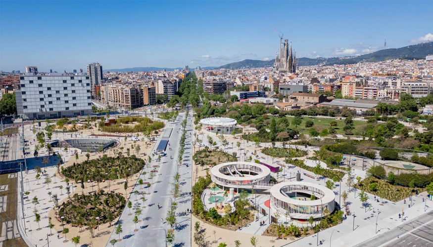 Imagen a�rea del Parque de Les Gl�ries, en Barcelona