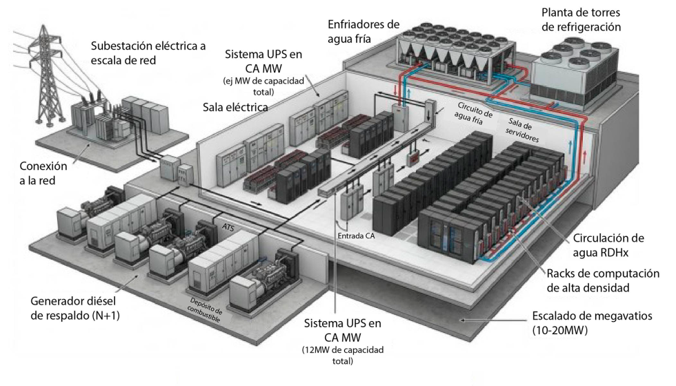 Figura 1: Infraestructura de Centros de Datos alimentados en CA