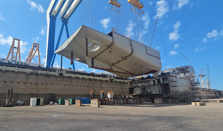 Los andamios son una infraestructura esencial durante la construcci�n de un buque...