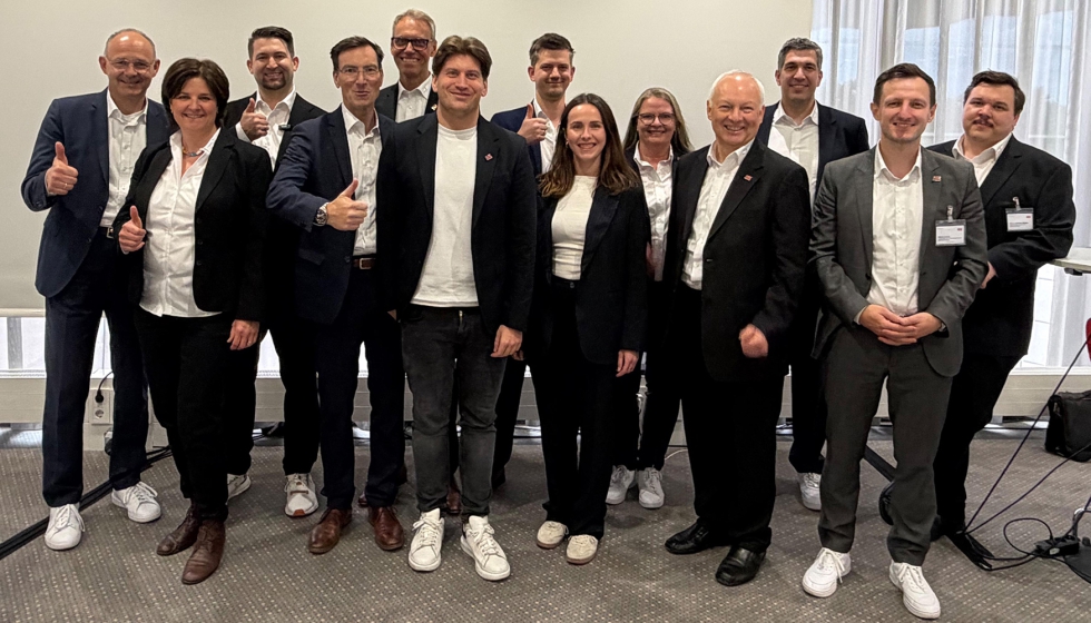 Representantes de Sew-Eurodrive durante la conferencia de prensa celebrada en el Congress Center D�sseldorf...