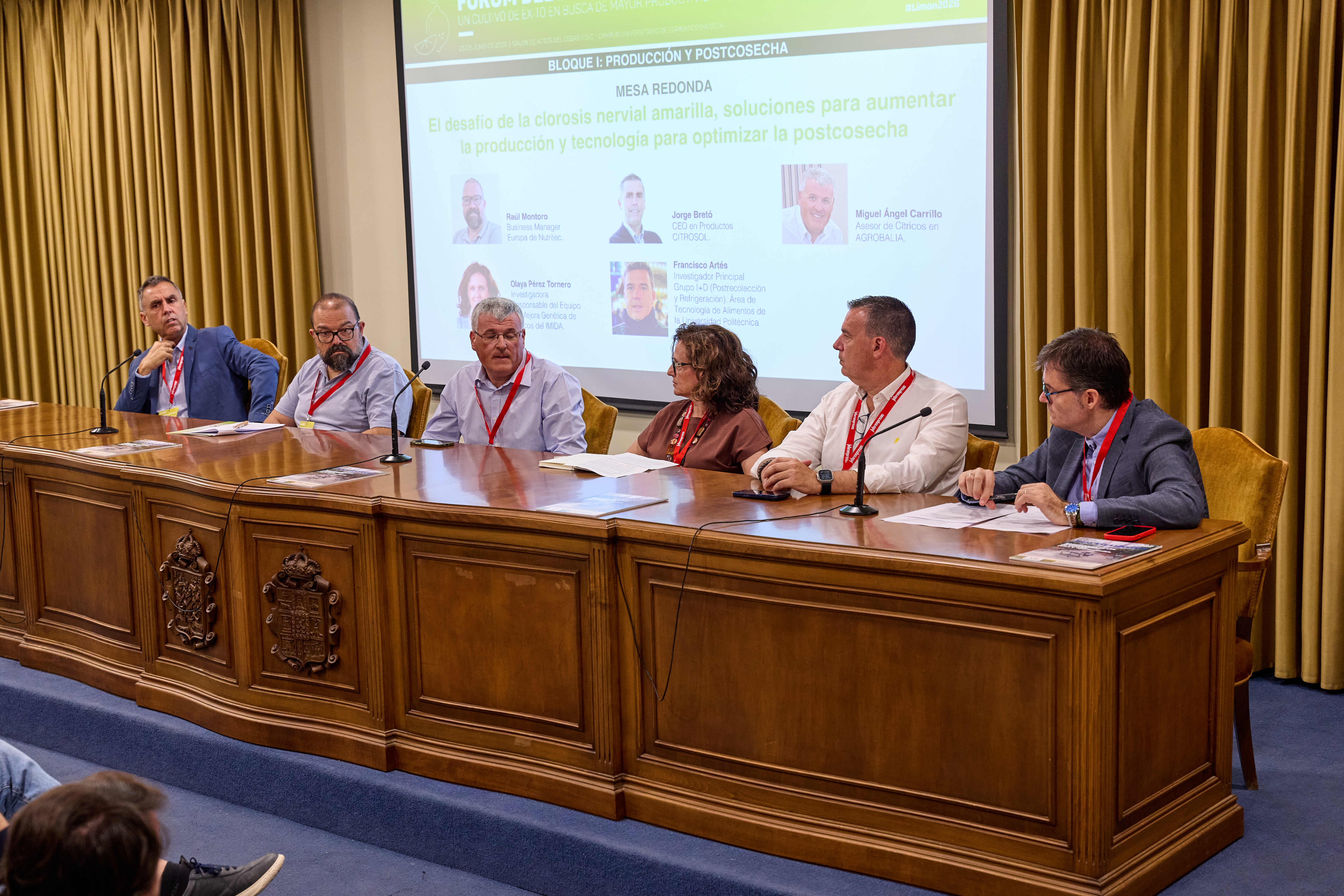 De izquierda a derecha, Jorge Bret� (Productos Citrosol), Ra�l Montoro (Nutritec), Miguel �ngel Carrillo (Agrobalia), Olaya P�rez (Imida)...