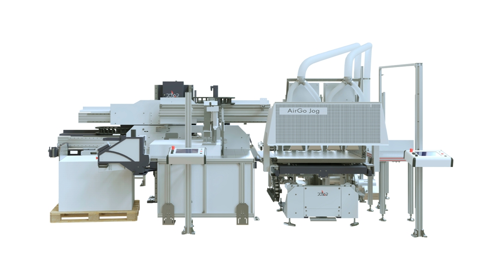 El sistema Polar AirGo Jog alinea autom�ticamente hojas individuales de papel o cart�n con precisi�n hasta el borde para su apilamiento antes del...