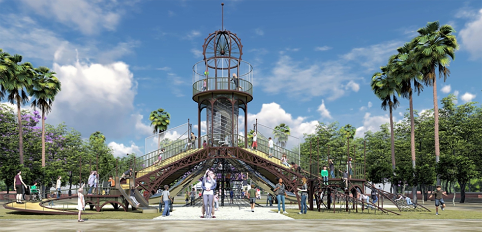Imagen renderizada del proyecto ganador de la renovaci�n del parque de San Sebasti�n de Sevilla
