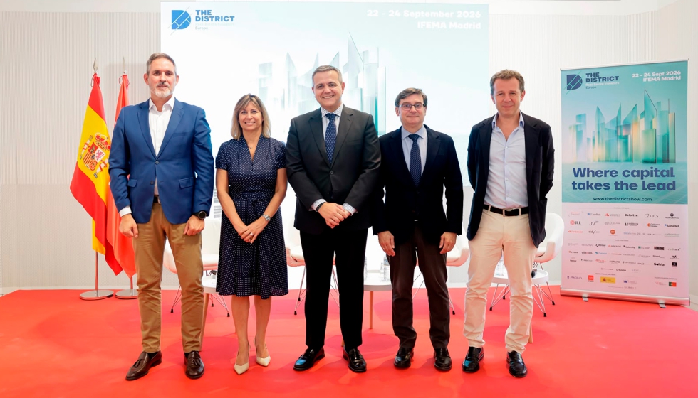Representantes de la CAM, el Ayuntamiento de Madrid y ASPRIMA en la presentaci�n de The District 2026