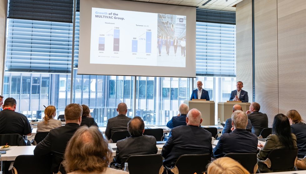 Christian Traumann, CEO de Multivac, y Tobias Richter, CSO del grupo, durante la presentaci�n de la estrategia de la compa��a en interpack 2026...